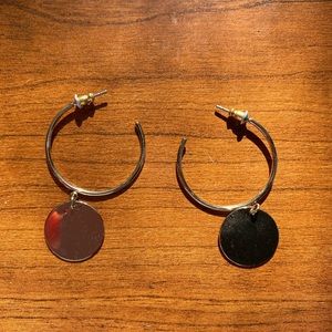 Gold dangly hoop earrings